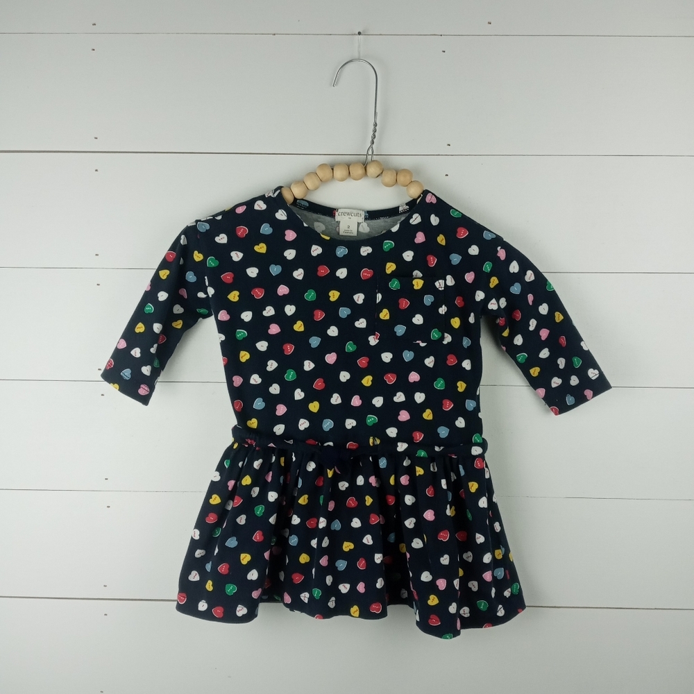 Crewcuts girls size 2 navy with colorful conversation heart design top